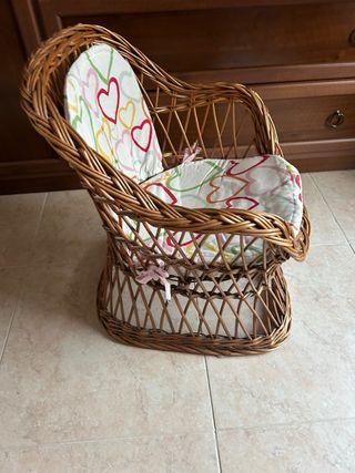 Sedia Vimini Bambini Vintage Anni '80