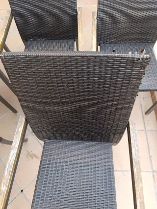 Sedie da esterno in metallo alluminio e rattan