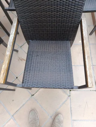 Sedie da esterno in metallo alluminio e rattan