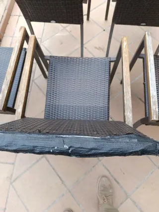 Sedie da esterno in metallo alluminio e rattan