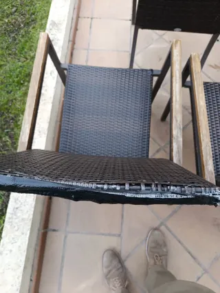 Sedie da esterno in metallo alluminio e rattan