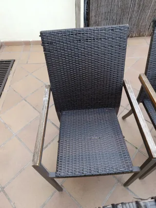 Sedie da esterno in metallo alluminio e rattan