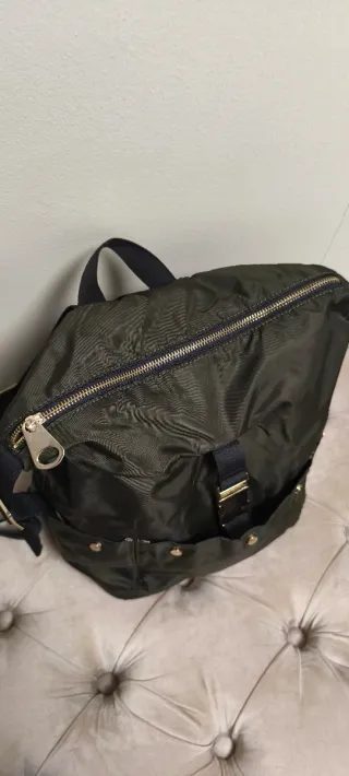 Bolso Mochila Zara Verde caki