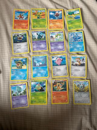 69 cartas pokemon de diferentes años