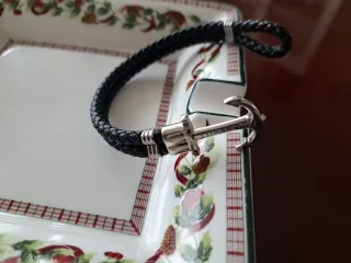 Pulsera Cuero Trenzado Plata