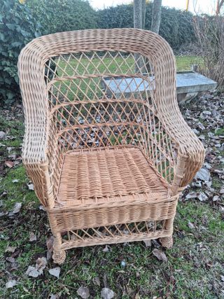 2 Sillones Orejeros de Mimbre