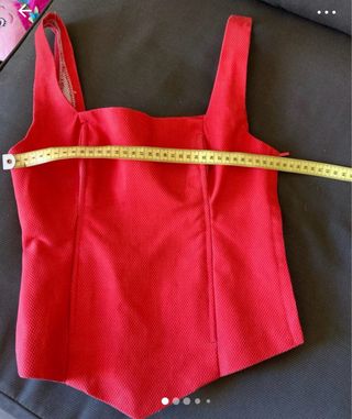 Falda y corpiño flamenca blanco y rojo