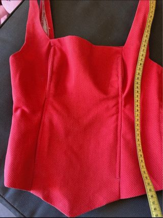 Falda y corpiño flamenca blanco y rojo