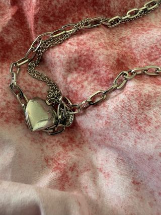 Collana Argentata Cuore Verde