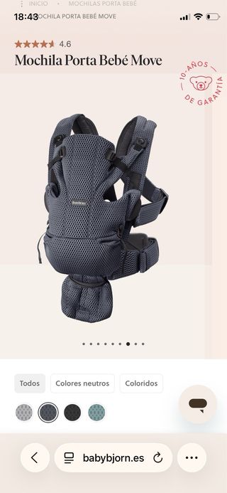 Mochila Portabebé BabyBjörn Move