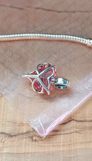 Charm Colgante | Corazón Rosa Espinas