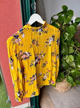 Camisa amarilla 100% algodón - Mango -