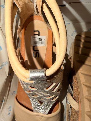 Mjus Cuñas Plataforma Verano Beige/Plata