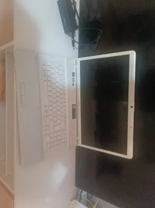 Portátil Sony plateado y blanco