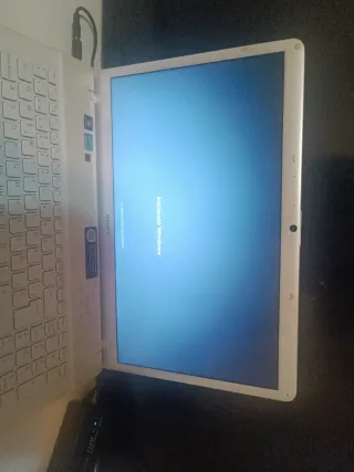 Portátil Sony plateado y blanco