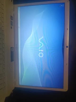 Portátil Sony plateado y blanco