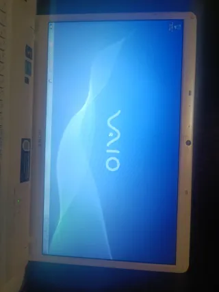 Portátil Sony plateado y blanco