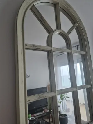 2 Espejos Arco Madera Beige