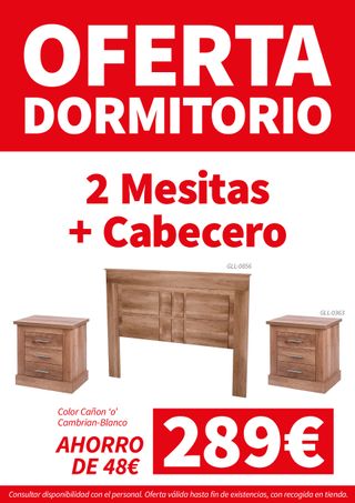 Pack Cabecero + 2 Mesitas Madera