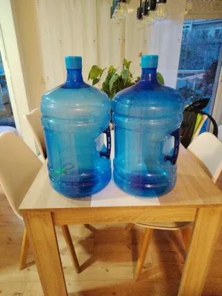2 Botellas Agua 20L Plástico Azul