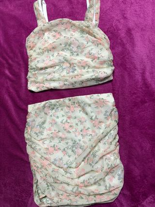 Conjunto Top y Falda Floral