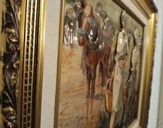 Cuadro decorativo de tela y madera