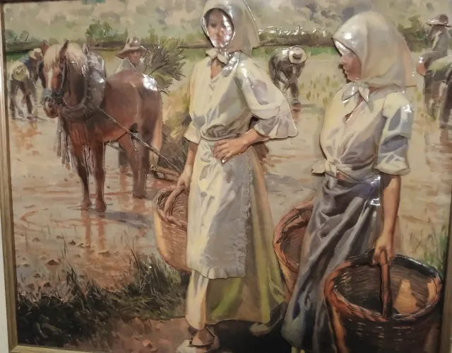 Cuadro decorativo de tela y madera