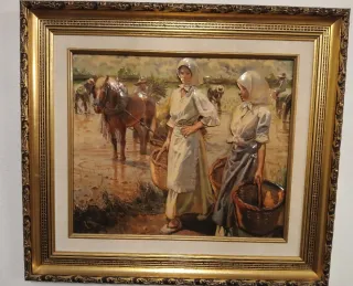 Cuadro decorativo de tela y madera