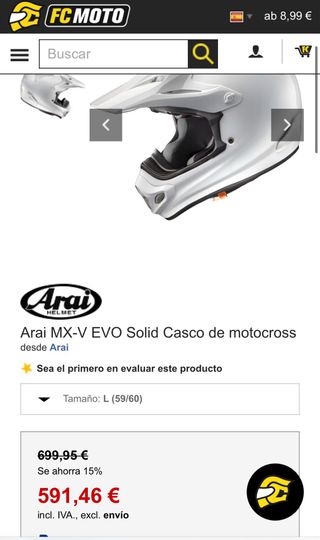 Casco Arai MX-V EVO Blanco