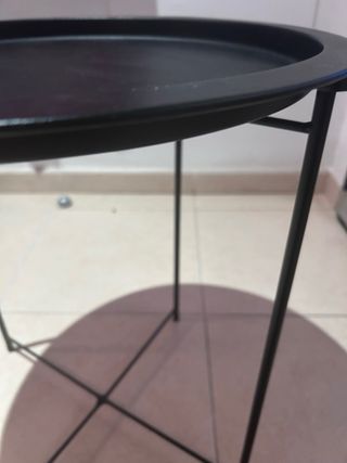 Mesa auxiliar redonda desmontable