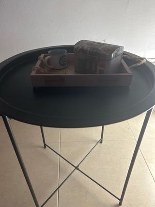Mesa auxiliar redonda desmontable