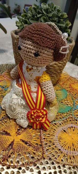 Pareja Falleros Ganchillo Artesanal