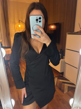 Abito Zara effetto raso nero