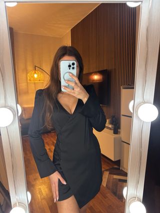 Abito Zara effetto raso nero