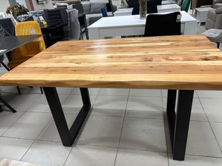 Mesa Comedor Madera y Forja Rústica