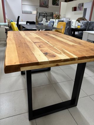 Mesa Comedor Madera y Forja Rústica