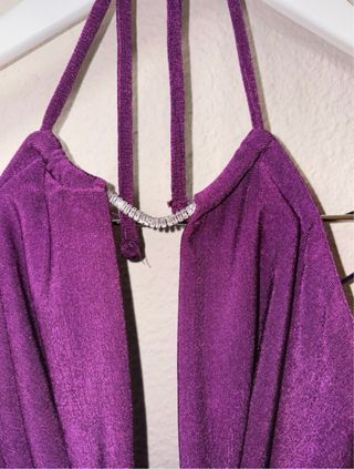 Top Bershka Halter Morado