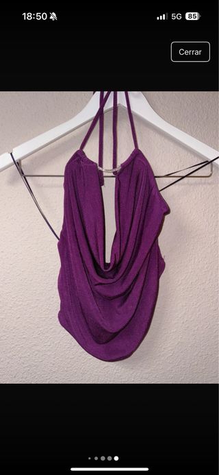 Top Bershka Halter Morado