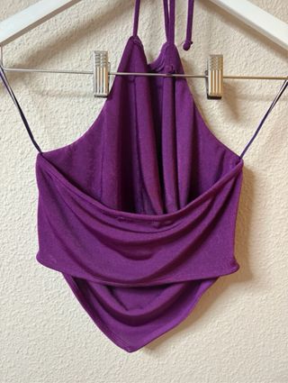 Top Bershka Halter Morado