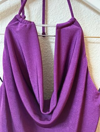 Top Bershka Halter Morado