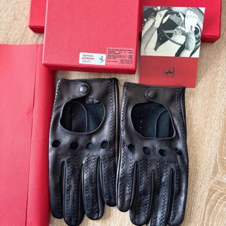 Guanti in pelle Ferrari neri