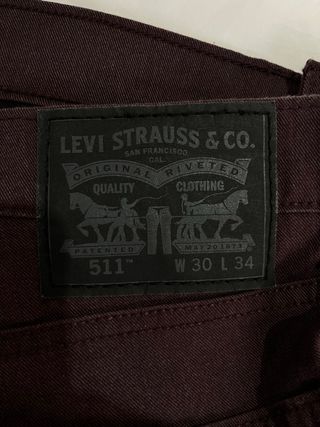 Levi’s 511 Burgundy Jeans W30 L34 Slim Fit
