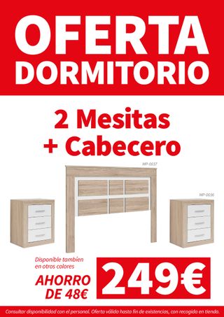 Pack Cabecero + 2 Mesitas Madera