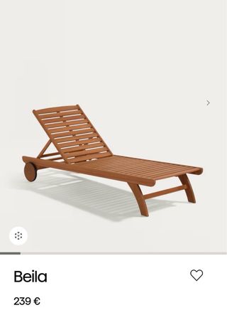 Tumbona Kave Home Madera y Tela