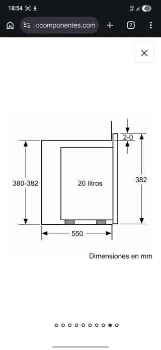 Microondas Balay Encastrable 25L Negro