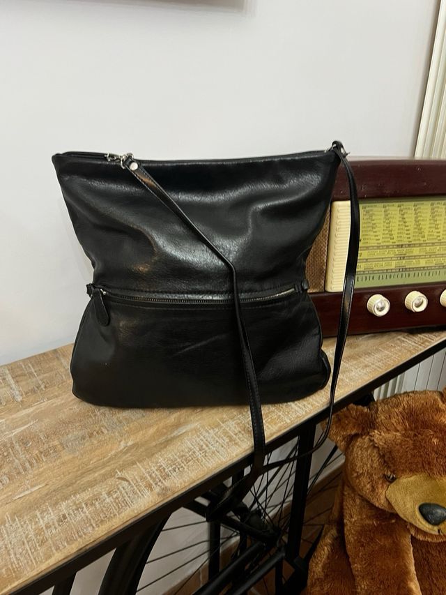 Borsa in vera pelle nera