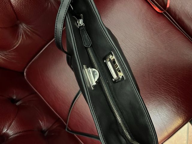 Borsa in vera pelle nera