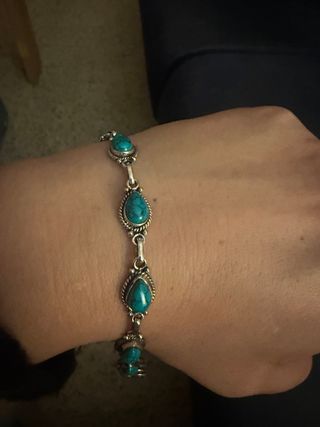 Pulsera Plata y Turquesa