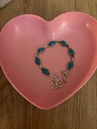 Pulsera Plata y Turquesa