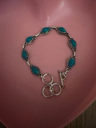 Pulsera Plata y Turquesa
